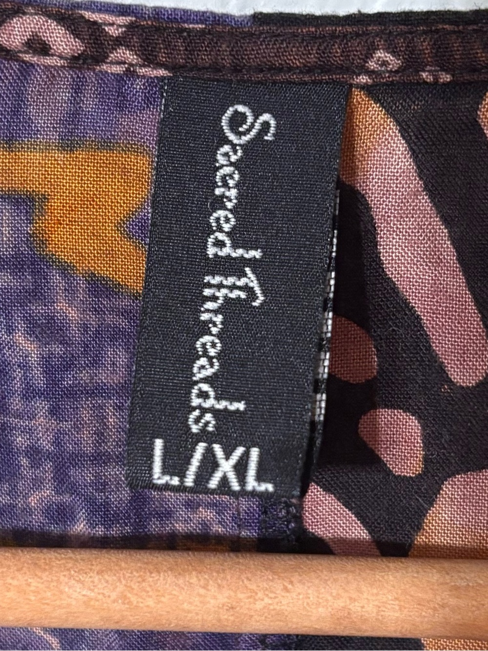 Sacred Threads Boho Mixed Print Open Front Festival Kimono Top Large/XL - Picture 2 of 6